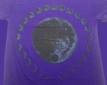 T-Shirt - Moon Cycles (on Purple)