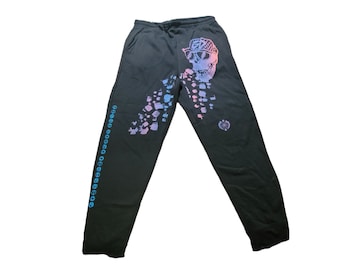 Fleece Joggers - Blowin Chunks (on Black) - One Of A Kind - SIZE XL