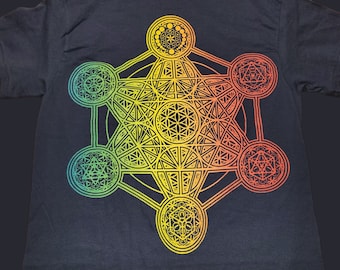 T-Shirt - Metatron's Elements (Rainbow on Gray)