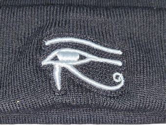 Sock Hat - Eye of Horus (on Black)