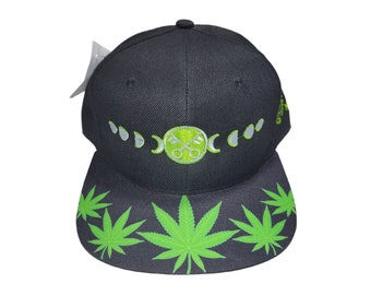 Snapback Flat-Brim Hat - Moon Phases - One Of A Kind