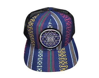 Snapback Flat-Brim Hat - Sri Yantra