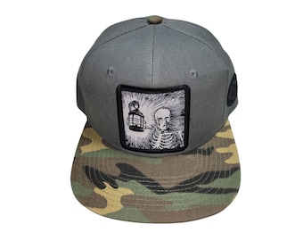 Snapback Flat-Brim Hat - Keeping The Darkness Lit