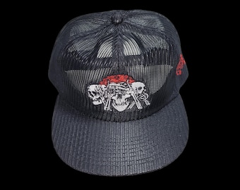 Snapback Flat-Brim Hat - No Evil - One Of A Kind