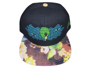 Snapback Flat-Brim Hat - Honeycomb Hideout - One Of A Kind