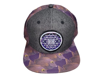 Snapback Flat-Brim Hat - Sri Yantra