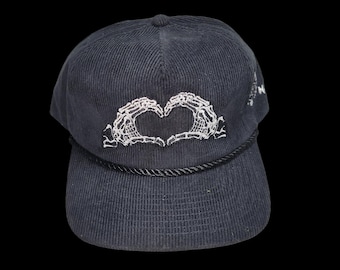 Snapback Bent-Brim Hat - Skeleton Hands - One Of A Kind