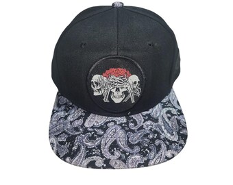 Snapback Flat-Brim Hat - No Evil