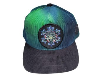 Snapback Bent-Brim Hat - Merkaba Fractal