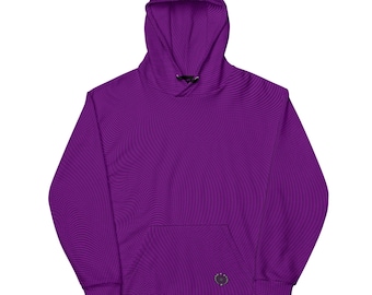 Pullover Hoodie - Purple Wavy Gels Cotton All-Over Print