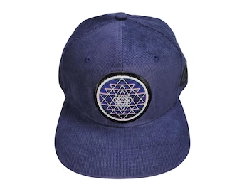 Snapback Flat-Brim Hat - Sri Yantra