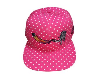 Snapback Flat-Brim Hat - Elephant Rainbows - One Of A Kind