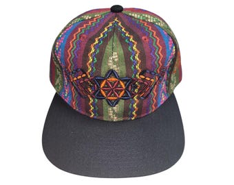 Snapback Flat-Brim Hat - Plant of Life - One Of A Kind