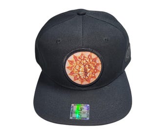 Fitted Flat-Brim Hat - Owsley Sun (on Black)