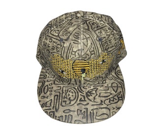 Snapback Flat-Brim Hat - Honeycomb Hideout - One Of A Kind