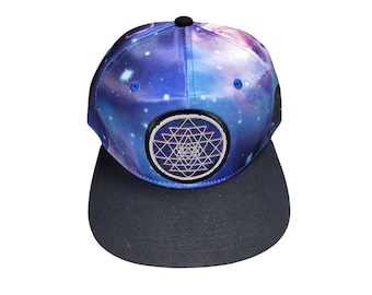 Snapback Flat-Brim Hat - Sri Yantra