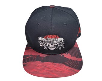 Snapback Flat-Brim Hat - No Evil - One Of A Kind