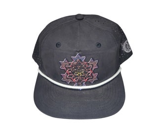 Snapback Flat-Brim Hat - Merkaba Fractal