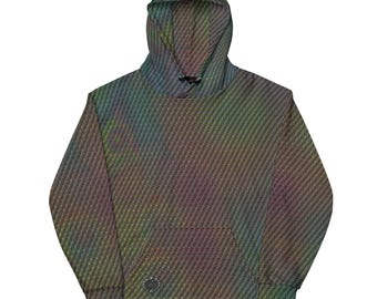 All Over Print 100% cotton hoodie 3d flower of life rainbow