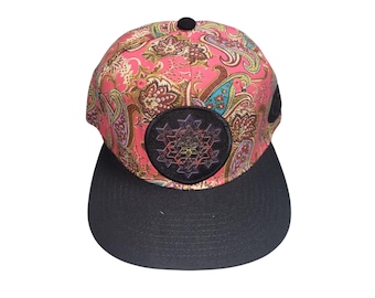 Snapback Flat-Brim Hat - Merkaba Fractal