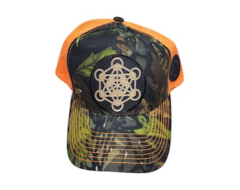 Strapback Bent-Brim Hat - Metatron's Cube