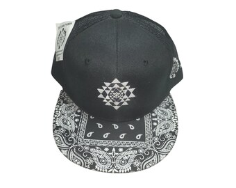 Snapback Flat-Brim Hat - Sri Yantra - One Of A Kind