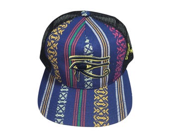 Snapback Flat-Brim Hat - 3D Eye of Horus - One Of A Kind