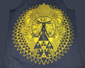 Men's Tank Top - Fractal of Self (on Black)