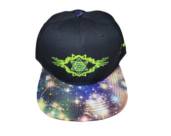 Snapback Flat-Brim Hat - Tron Tetrahedron - One Of A Kind