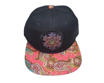 Snapback Flat-Brim Hat - Merkaba Fractal