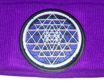Sock Hat - Sri Yantra (on Purple)
