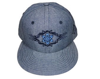 Snapback Flat-Brim Hat - Tron Tetrahedron - One Of A Kind