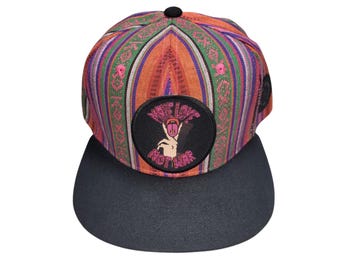 Snapback Flat-Brim Hat - Make Love Not War