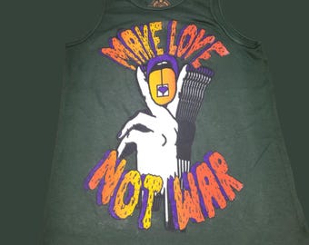 Men's Tank Top - Make Love Not War (on Forest Green)