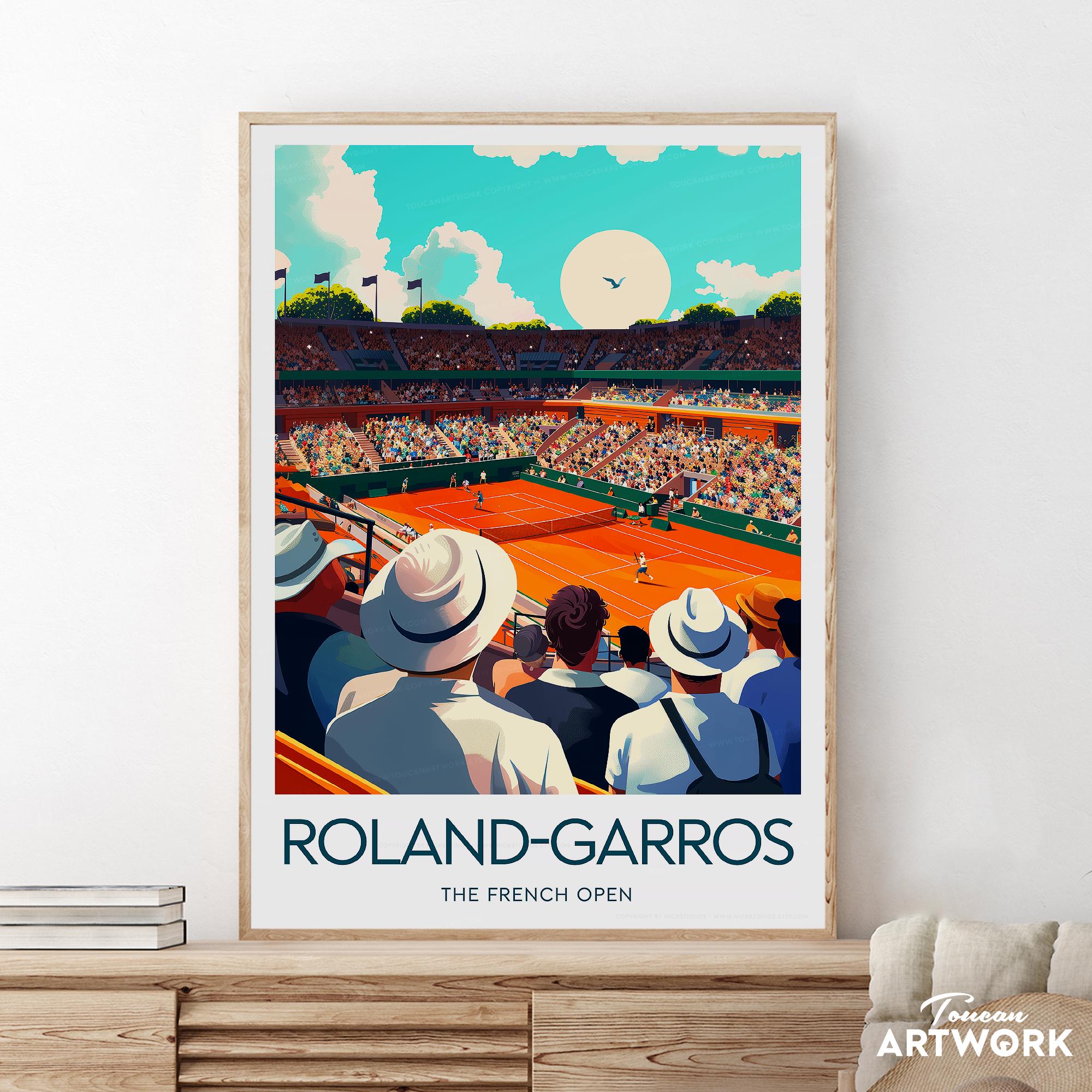 2017 GARROS ROLAND ポスター70×50cm（フレーム付） Multicolor - tub in cm 50x70 Poster 2026 RG Roland-Garros x Oneart 記念グッズ