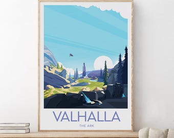 Valhalla print - The Ark, Valhalla poster, Halo Fan art