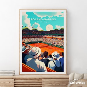 Impressão de Roland-Garros - O Aberto da França, arte de Roland-Garros, pôster de Roland-Garros, arte de parede de tênis de Roland Garros, pôsteres de tênis