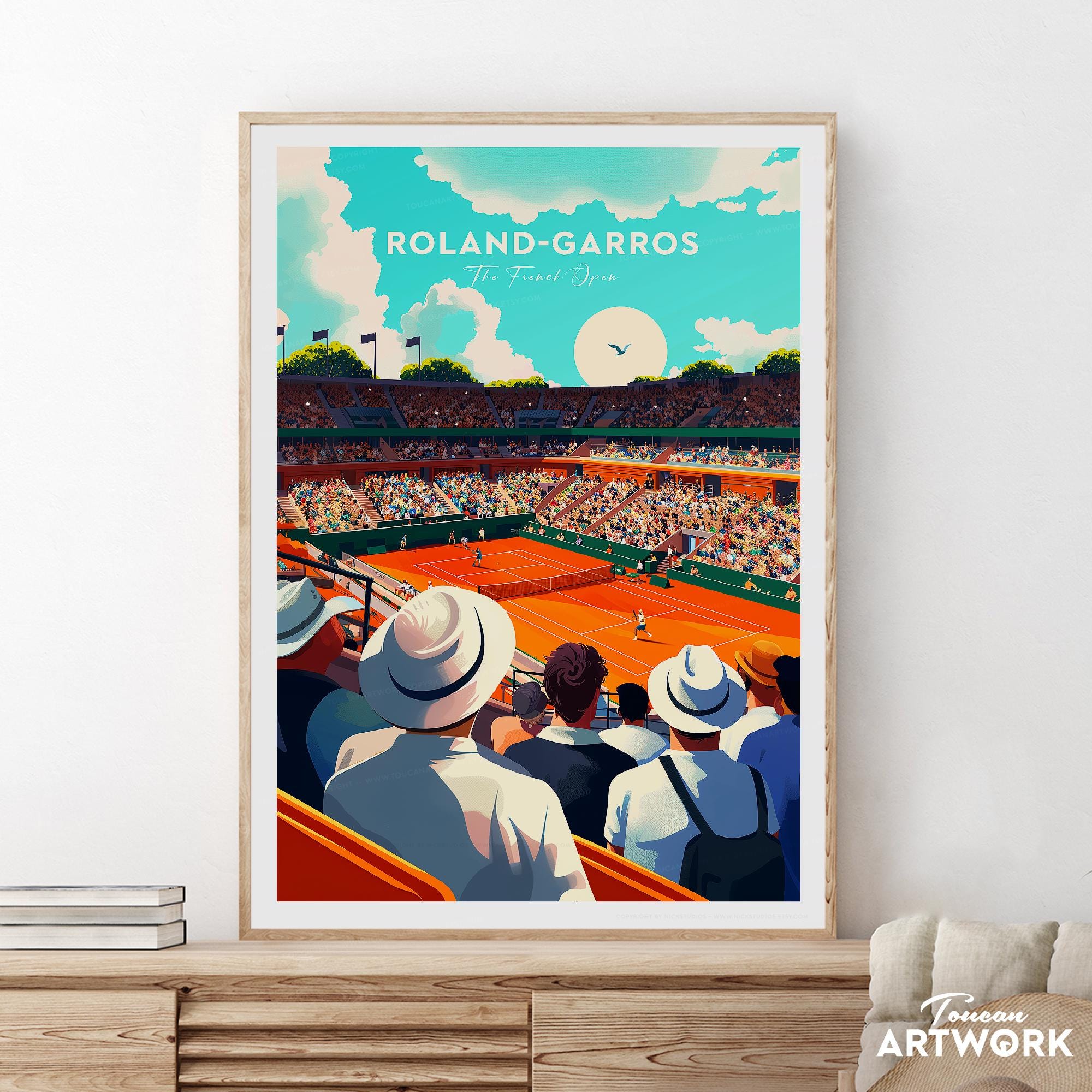 Roland-Garros print - The French Open, Roland-Garros artwork, Roland-Garros poster, Roland Garros tennis wall art, tennis posters