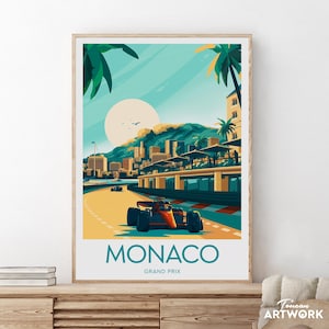 Monaco F1 print - Monaco Grand Prix, Monte Carlo poster, Birthday present, Wedding gift