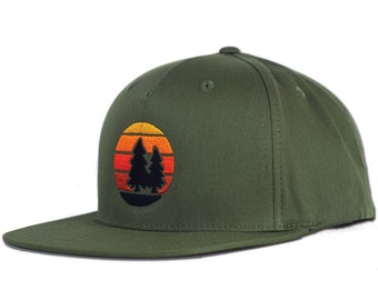 Twin Trees - Snapback Hat - Green