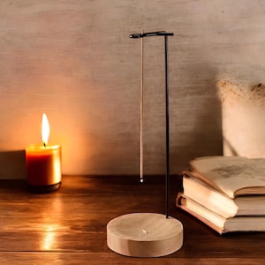 Moderner Räucherstäbchenhalter - Räucherstäbchenständer aus Holz und Metall, minimalistisches Dekor, handgefertigter Räucherstäbchenhalter, Meditations- und Yoga-Zubehör