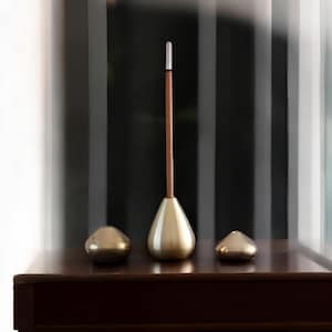 Porta-incenso de latão feito à mão: decoração minimalista e zen para casa