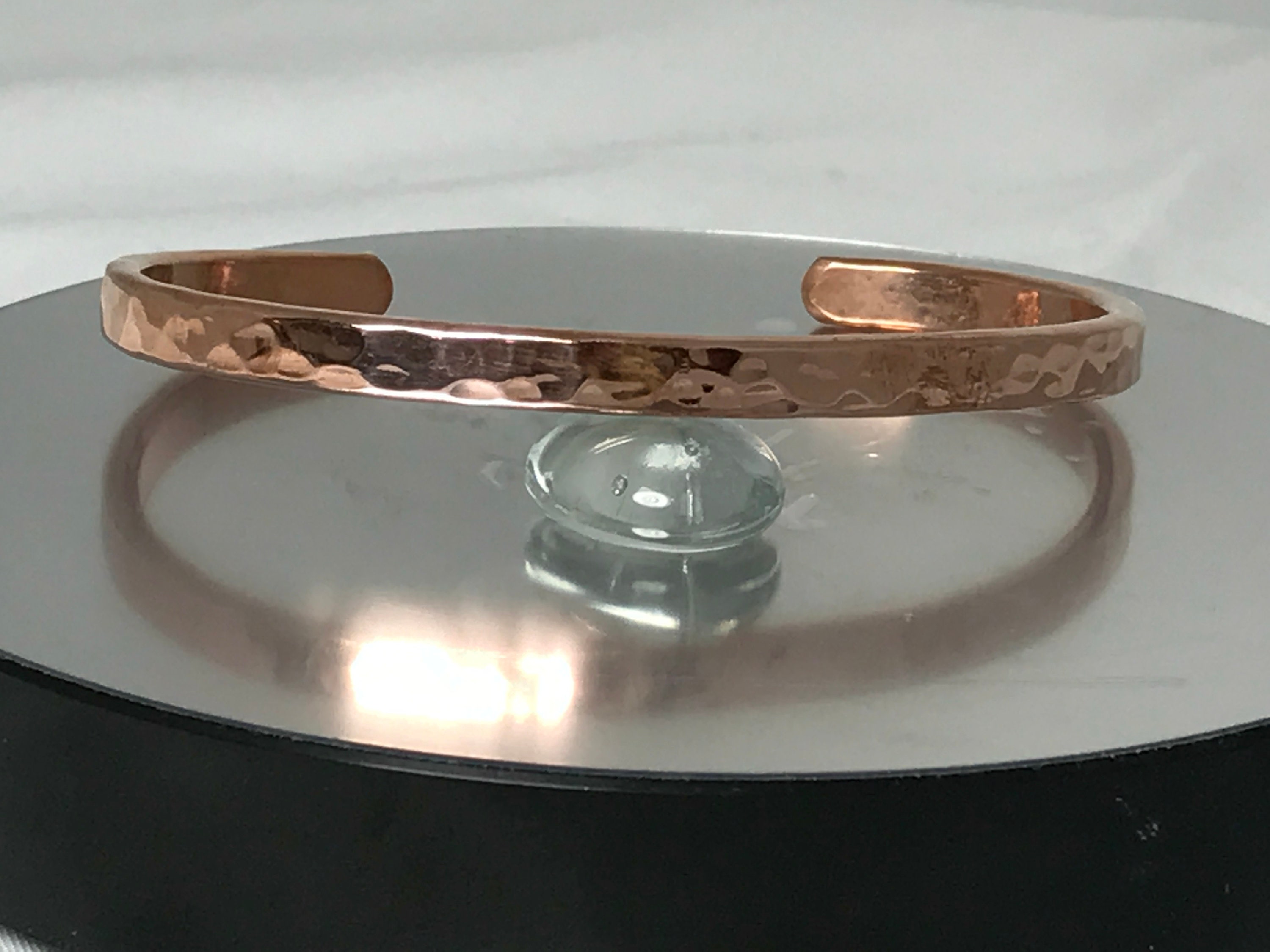Hammered John Wayne Style Solid Copper Bracelet Etsy