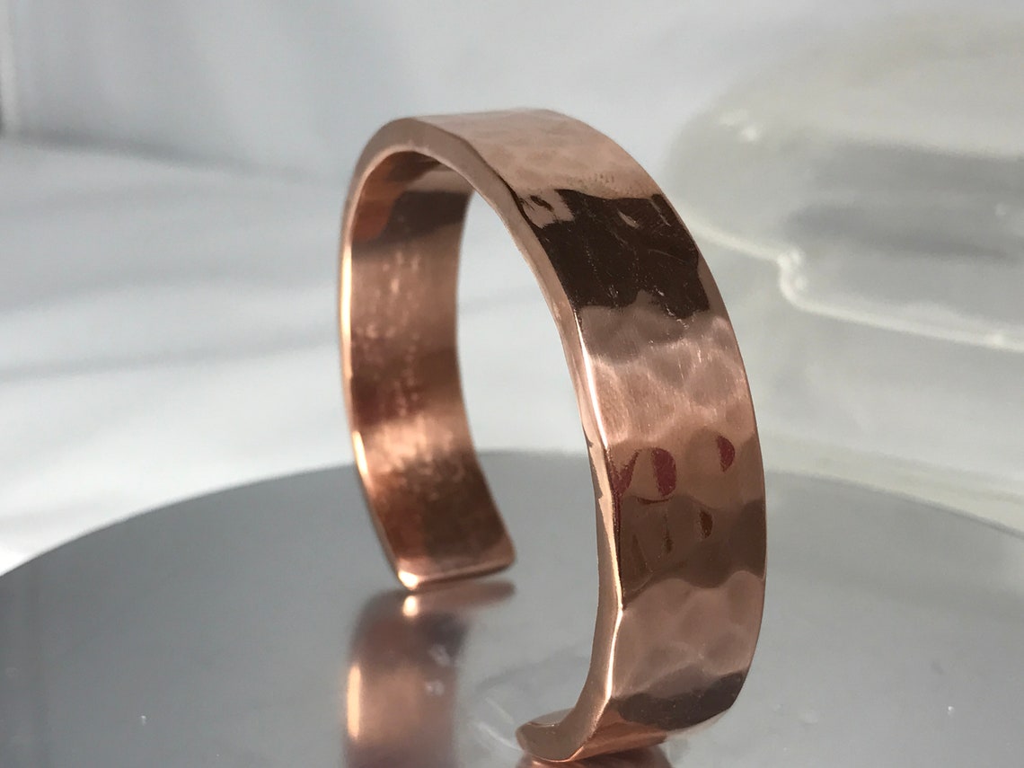 Wide Hammered John Wayne Style Solid Copper Bracelet 1/2 Etsy