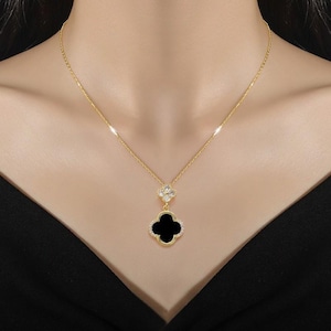 Gold Plated Jewellry- Set Four Leaf Zircon Flower & Shell Design for Women.
