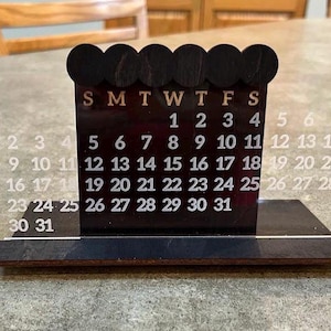 Perpetual Calendar, Laser File, Desktop Calendar, Minimalist style, svg file