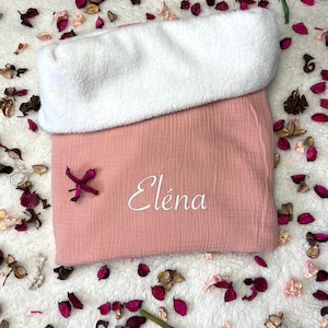 Personalized baby blanket in winter cotton gauze - baby blanket - blanket with first name