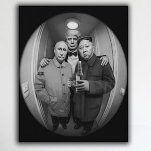 The Neighbors Wandkunst, Trump Decor, Putin Wandkunst, Kim Young Wandkunst, Türtür,ABD, Russland, Korea, Präsidenten der Welt