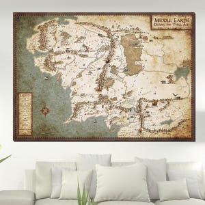 Carte fantastique, toile de carte du monde des sorciers, affiche de carte vintage, carte du monde magique, décoration murale vintage, art des meilleurs films, décoration murale carte de film