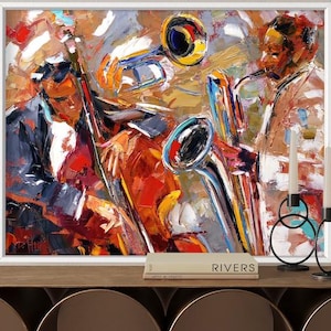 Abstract Jazz Wall Art, African American Art, Jazz Music Wall Art, Singer Wall Art, Jazz Club, Jazz Singer Wall Decor, Canvas Wall Art,